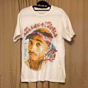 Men’s S White Short Sleeve 2PAC Graphic Teei